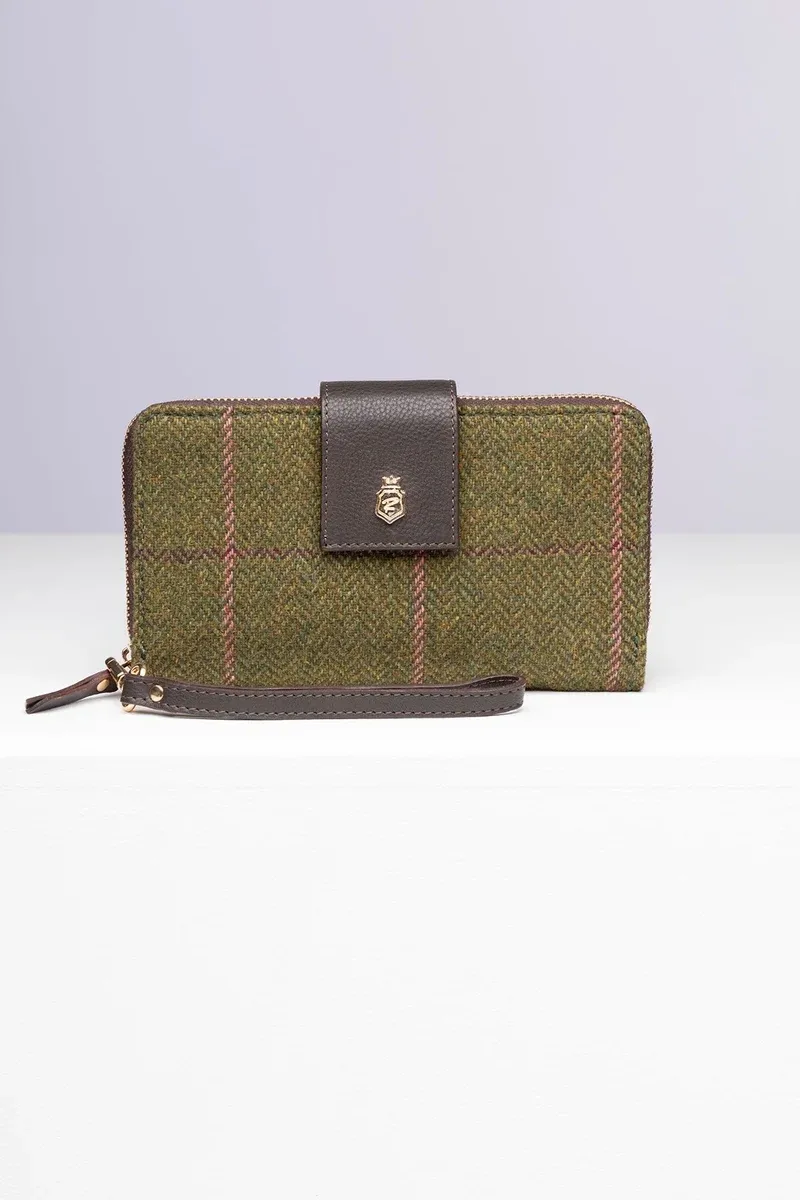 Rydale Ladies Helmsley Tweed Clutch Purse - Dark Green