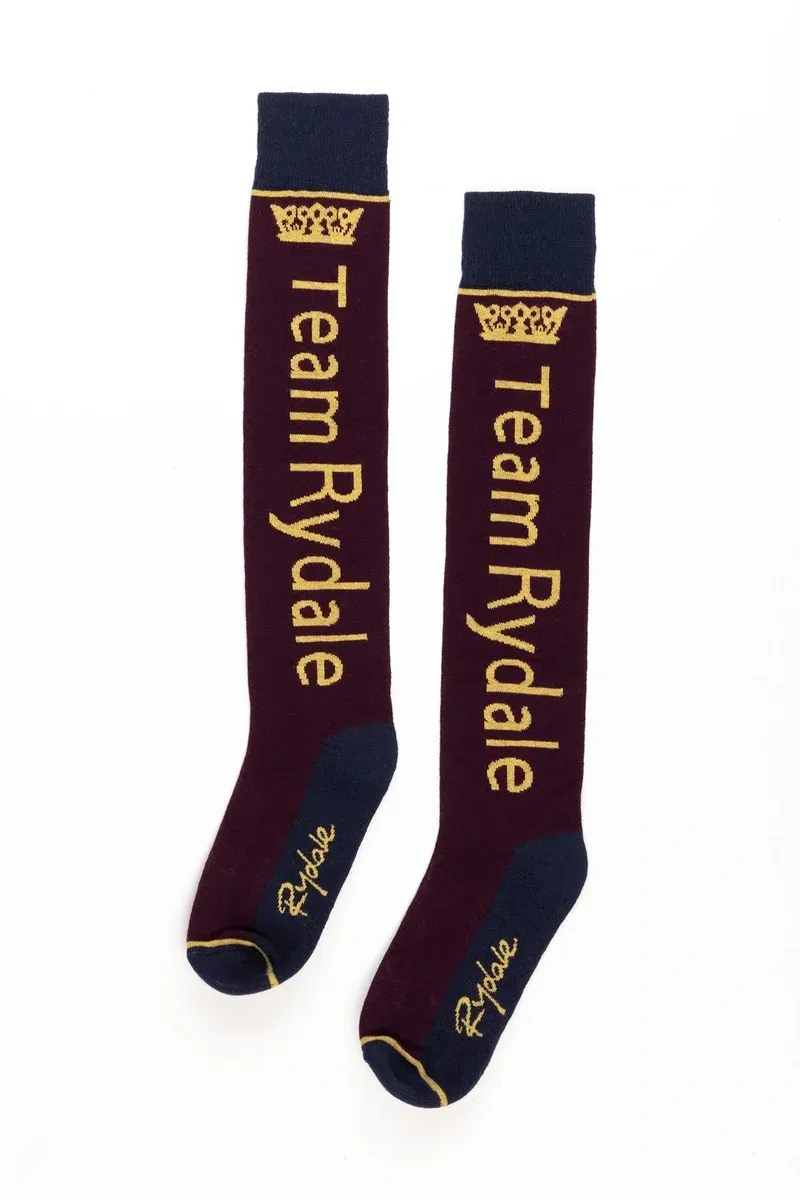 Rydale Ladies Team Knee Length Riding Socks - Berry