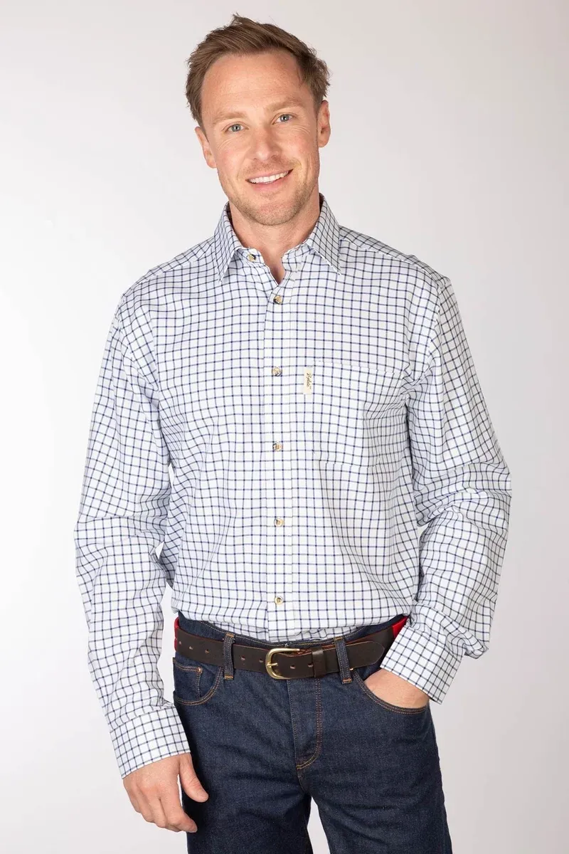 Rydale Men's Richmond Checked Shirts - Richmond Navy/White-2