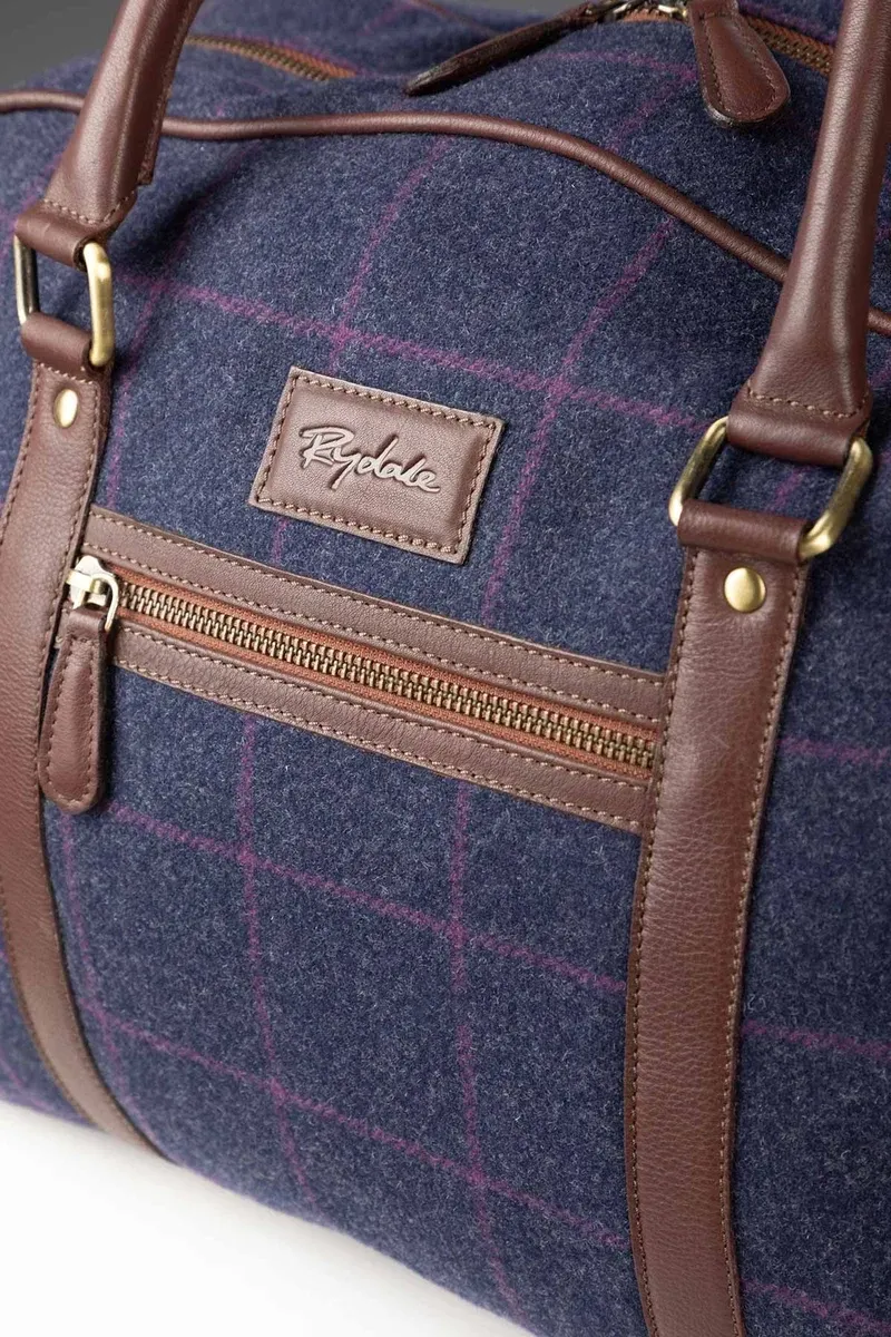 Rydale Helmsley Tweed Overnight Bag - Navy Tweed-2