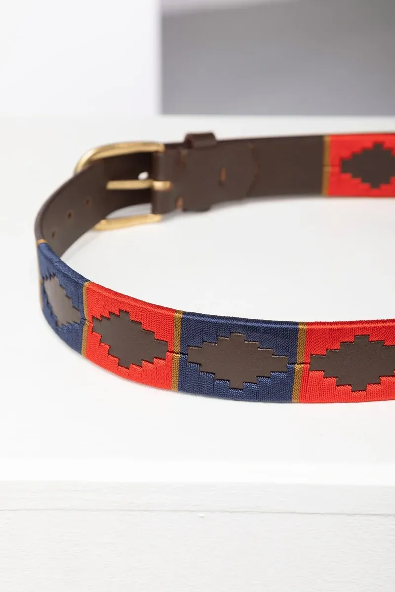 Rydale Askwith Junior Polo Belts - Brown/Berry/Navy-2