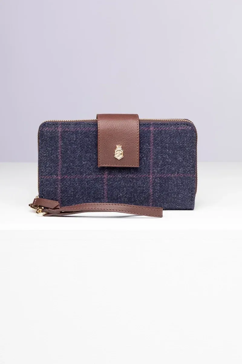 Rydale Ladies Helmsley Tweed Clutch Purse - Navy Tweed