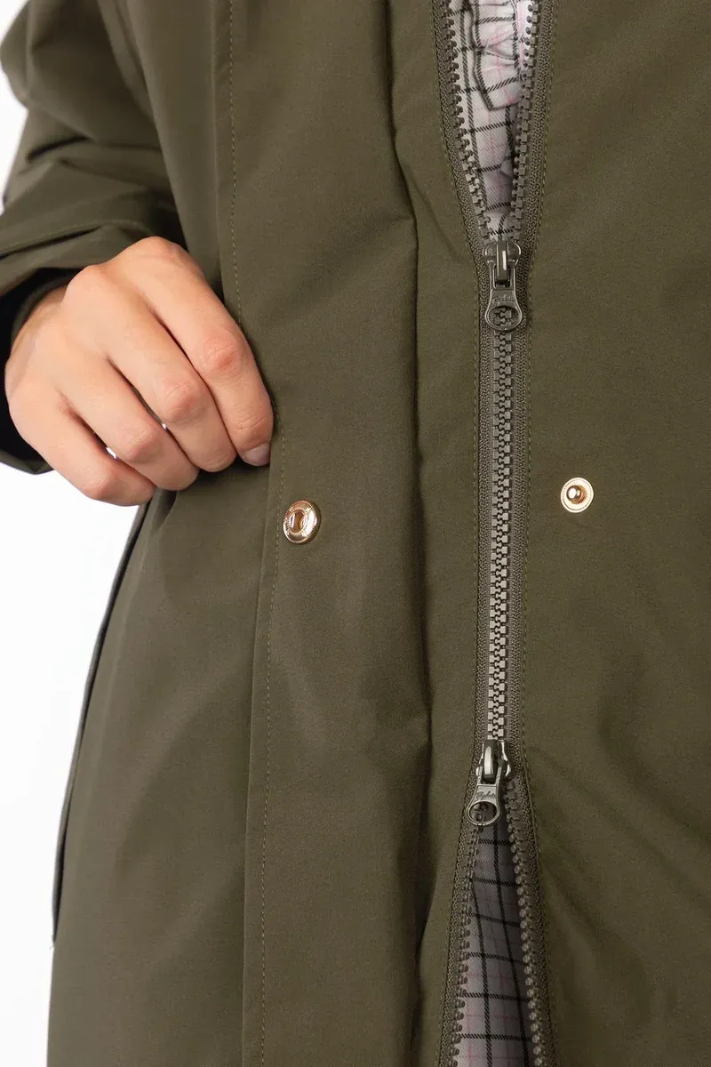 Rydale Ladies Bramham Full Length Coat - Dark Olive-5