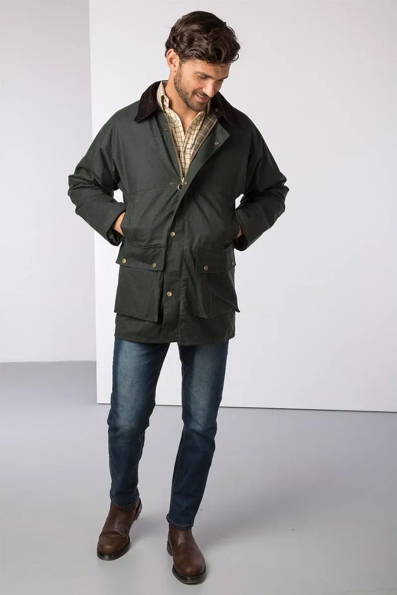 Rydale Thirsk Men's Waxed Jacket - Olive-2