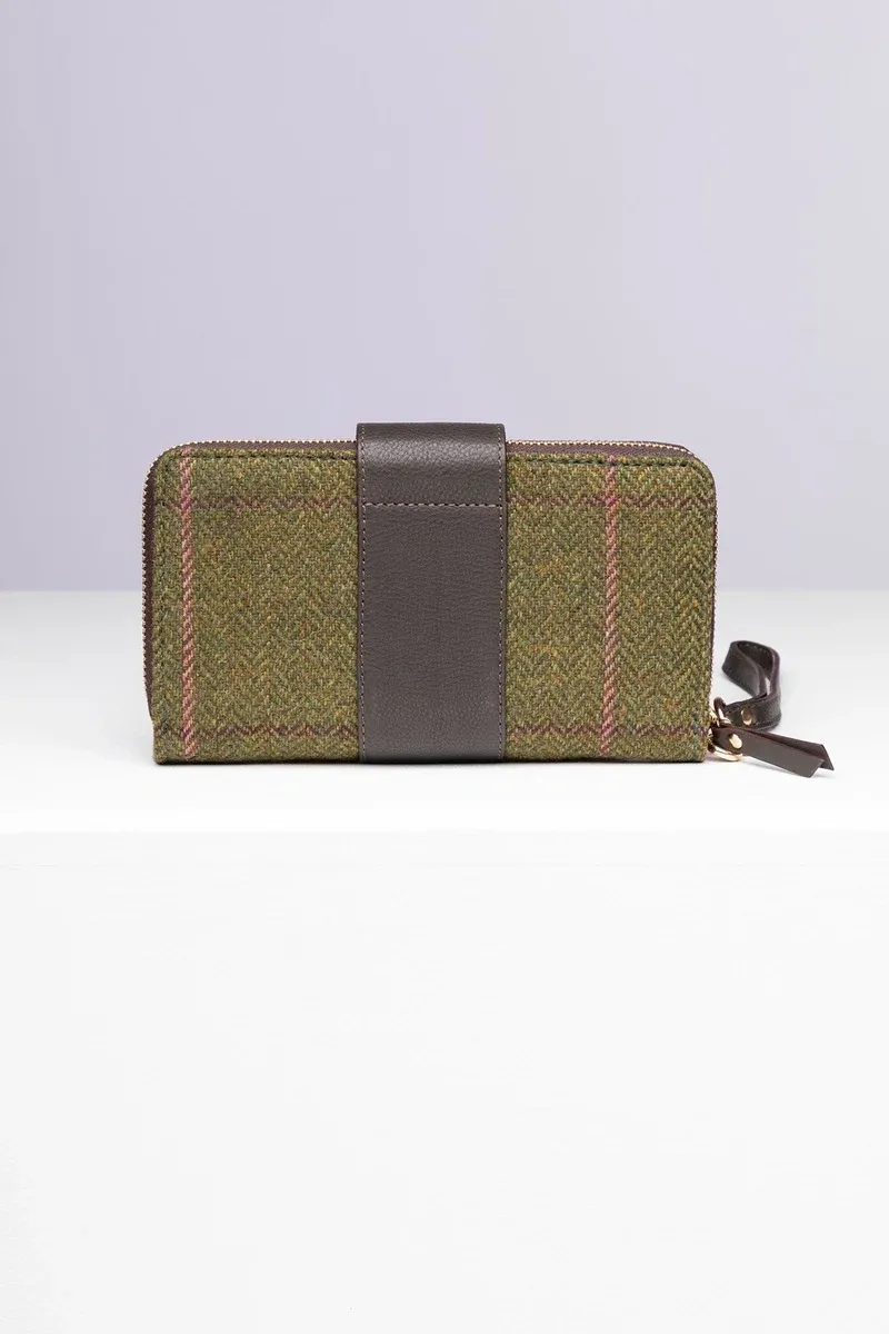 Rydale Ladies Helmsley Tweed Clutch Purse - Dark Green-1