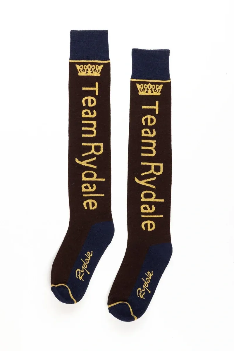 Rydale Ladies Team Knee Length Riding Socks - Dark Brown