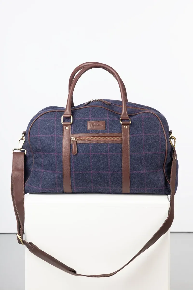 Rydale Helmsley Tweed Overnight Bag - Navy Tweed