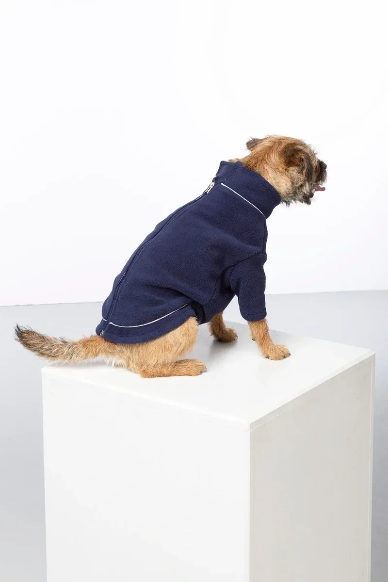 Rydale Yapham Fleece Dog Jumper - Navy-4