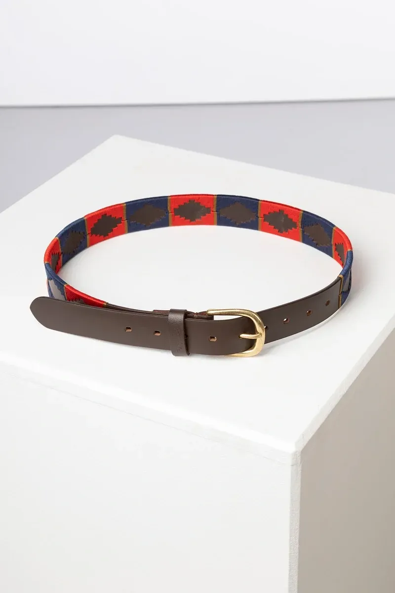 Rydale Askwith Junior Polo Belts - Brown/Berry/Navy