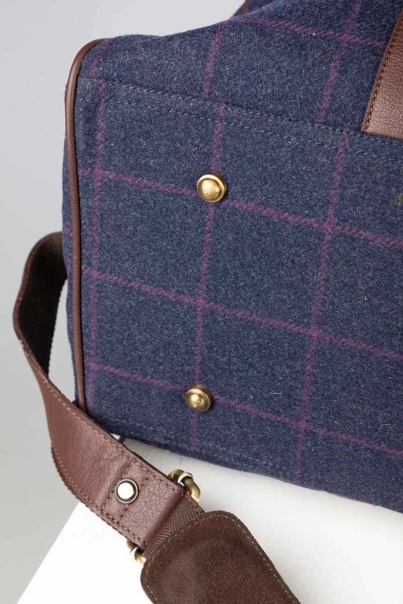 Rydale Helmsley Tweed Overnight Bag - Navy Tweed-4
