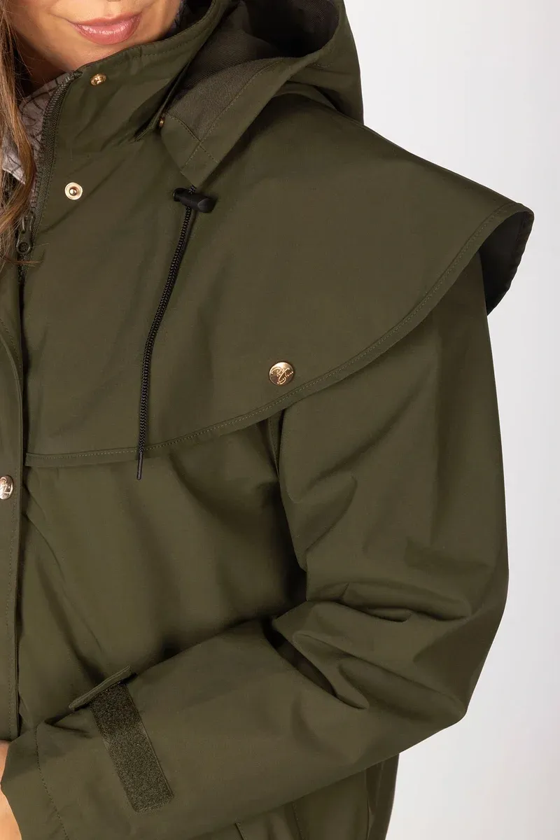 Rydale Ladies Bramham Full Length Coat - Dark Olive-4