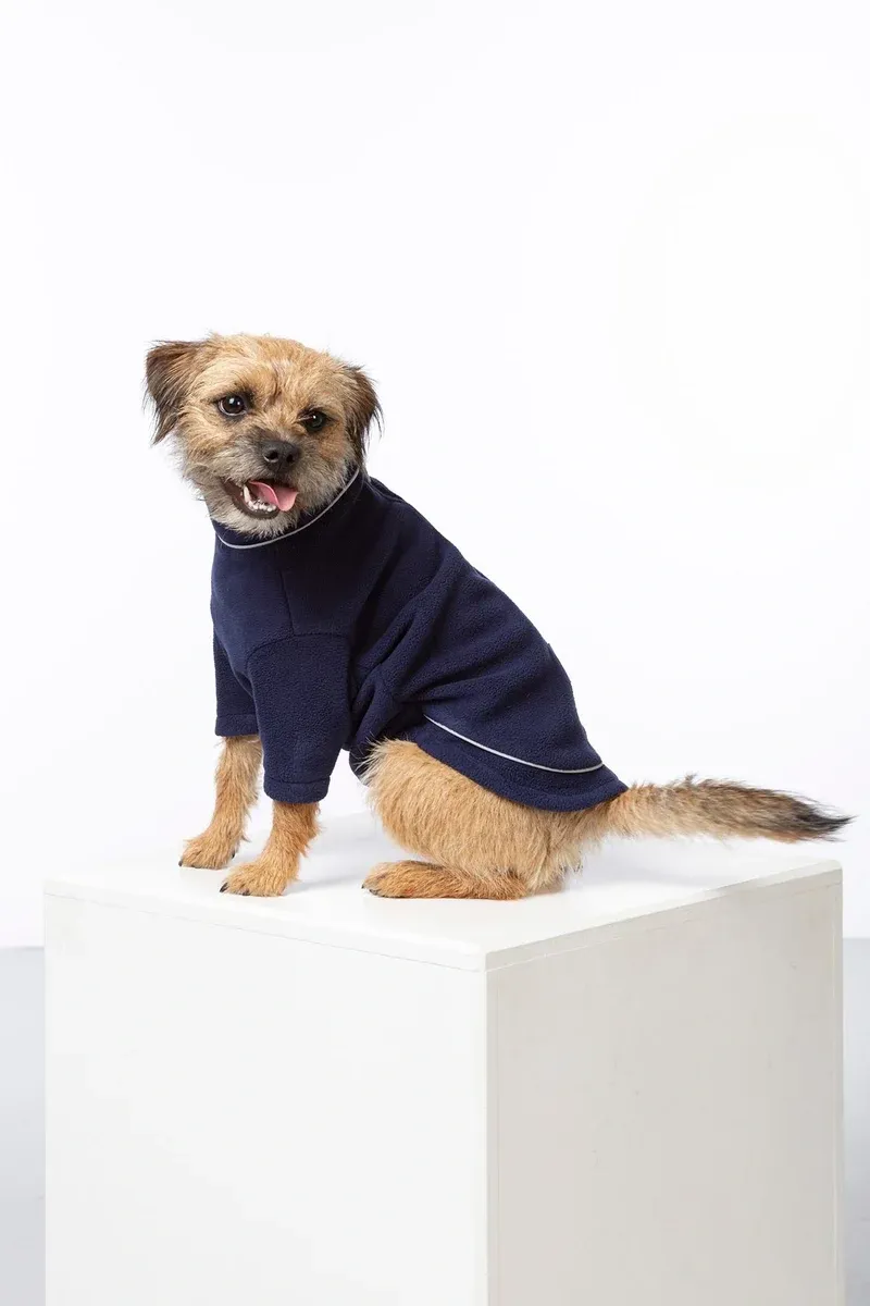 Rydale Yapham Fleece Dog Jumper - Navy-1