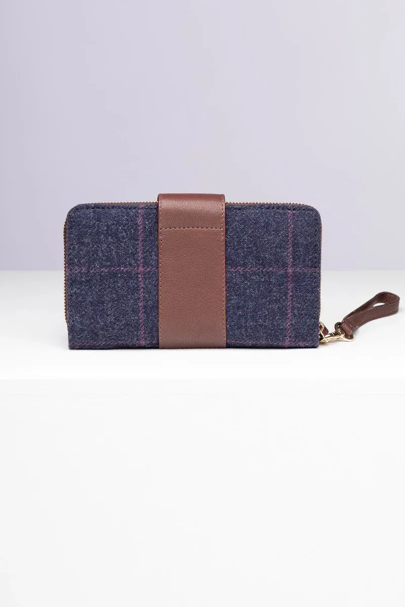 Rydale Ladies Helmsley Tweed Clutch Purse - Navy Tweed-1