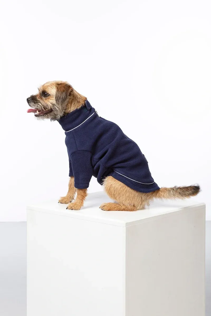 Rydale Yapham Fleece Dog Jumper - Navy-2