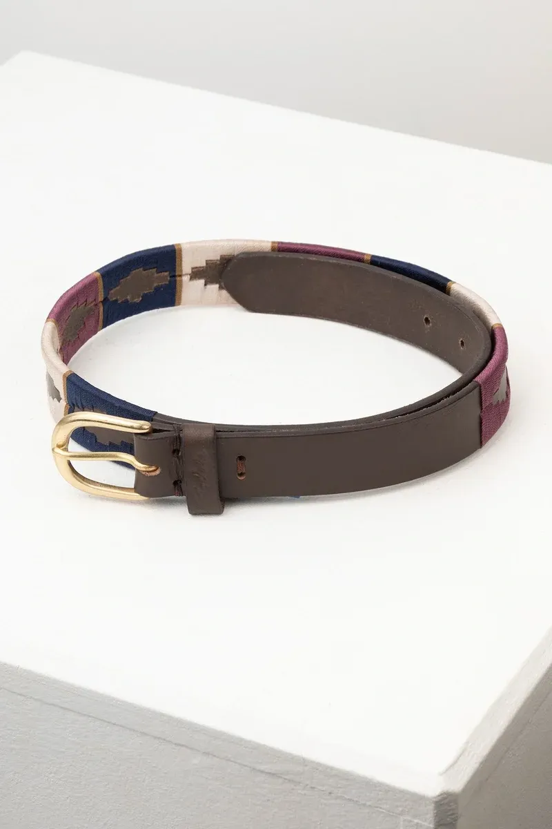 Rydale Askwith Junior Polo Belts - Navy/White/Bonbon