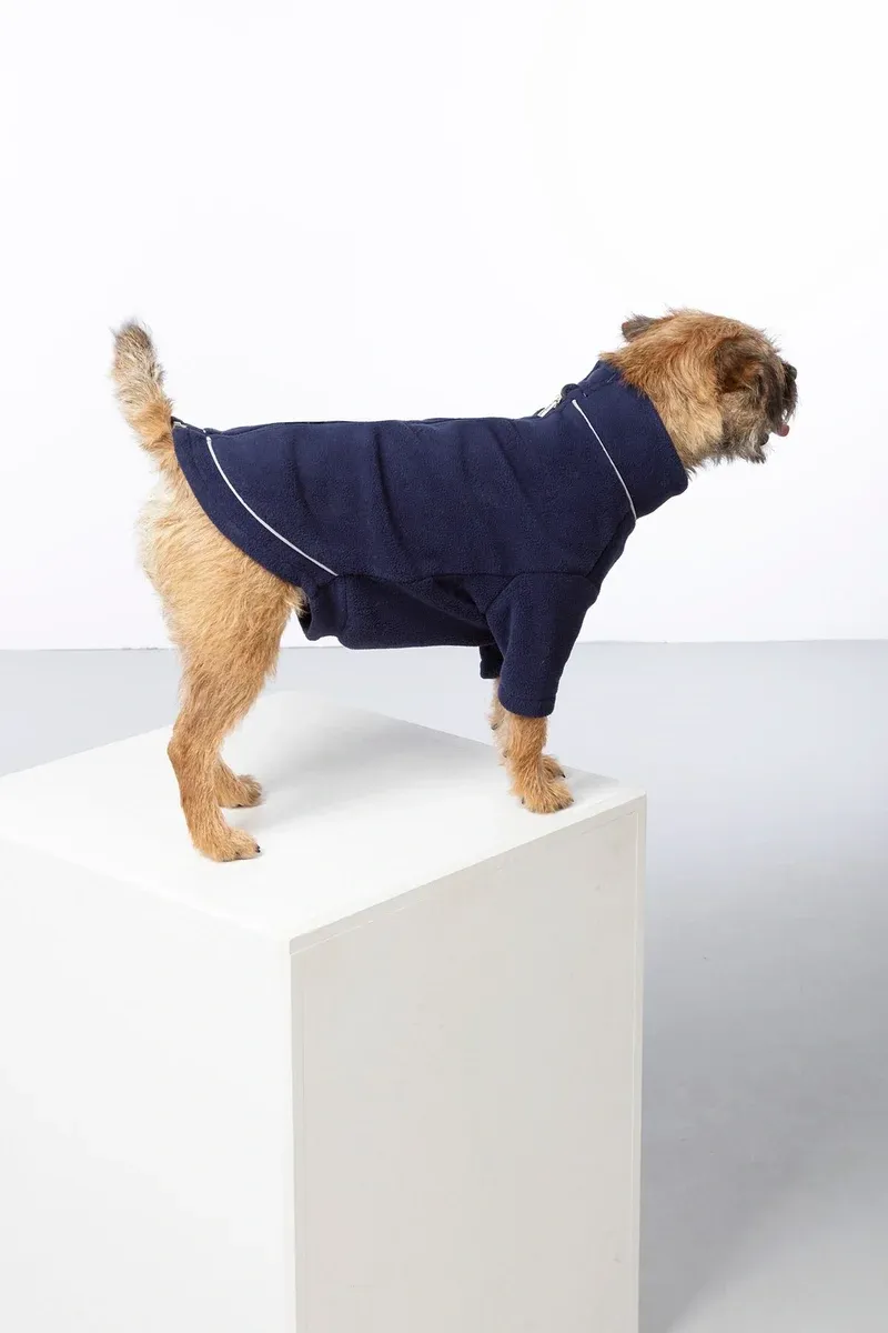 Rydale Yapham Fleece Dog Jumper - Navy-3