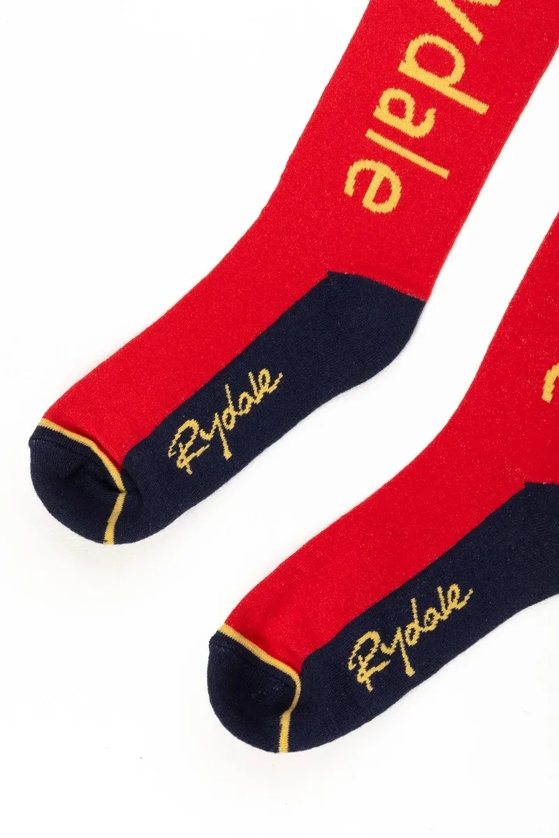 Rydale Ladies Team Knee Length Riding Socks - Red-2