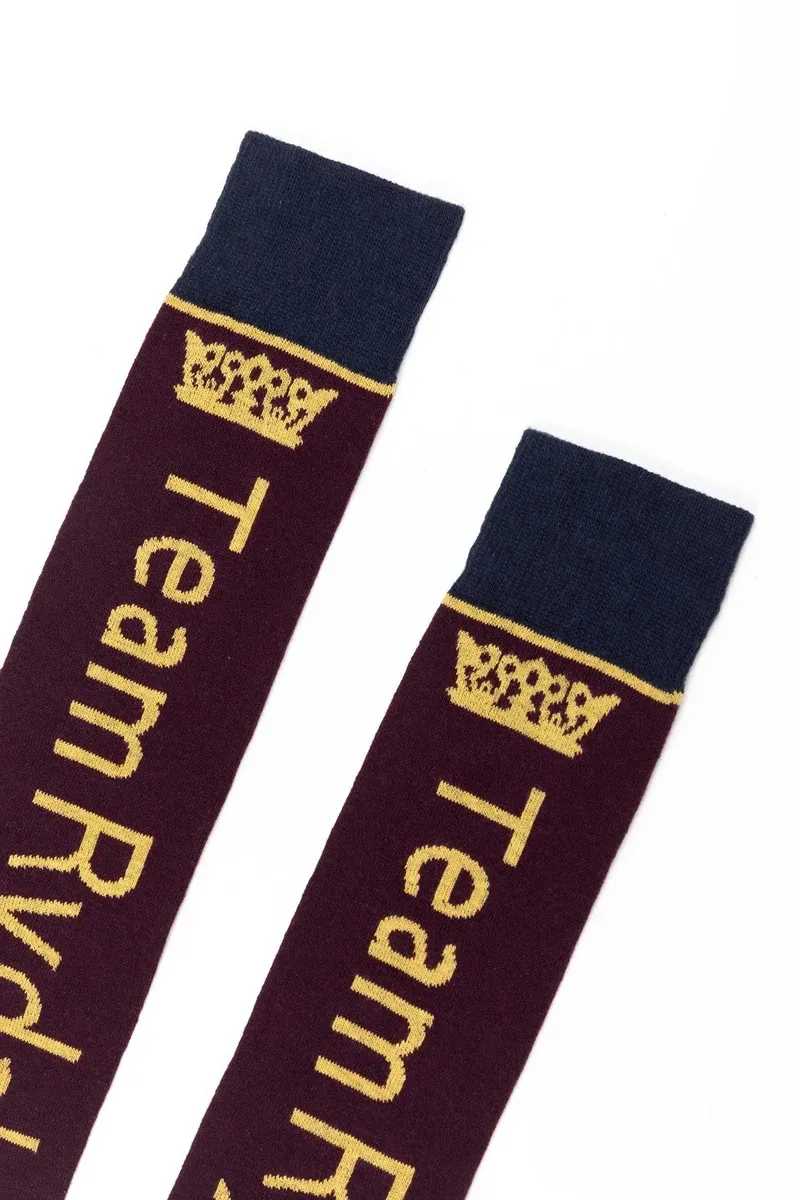 Rydale Ladies Team Knee Length Riding Socks - Berry-1