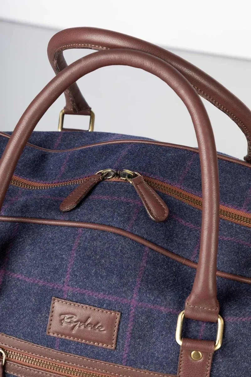 Rydale Helmsley Tweed Overnight Bag - Navy Tweed-1