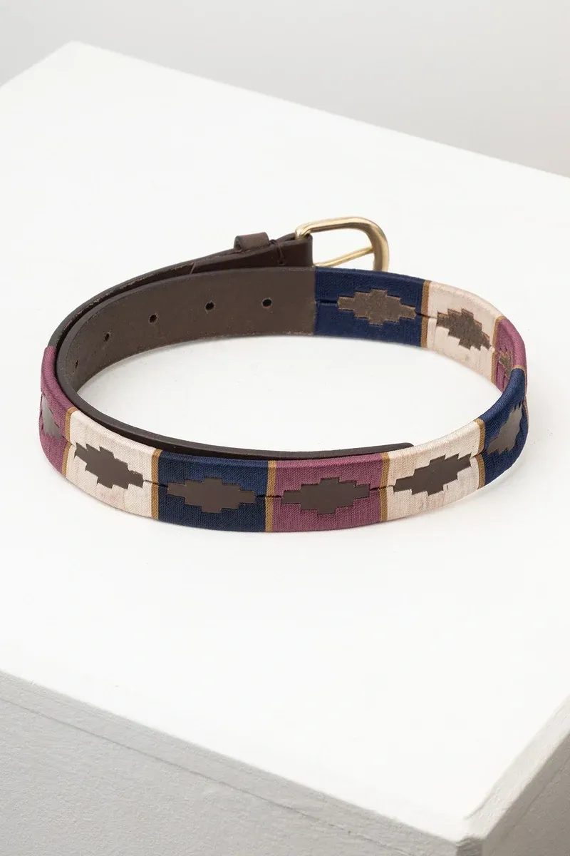 Rydale Askwith Junior Polo Belts - Navy/White/Bonbon-1