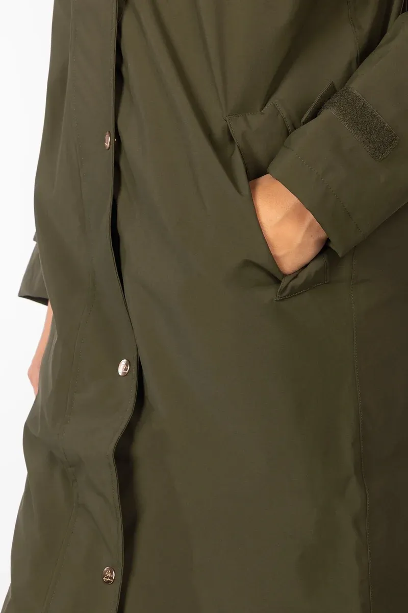 Rydale Ladies Bramham Full Length Coat - Dark Olive-6