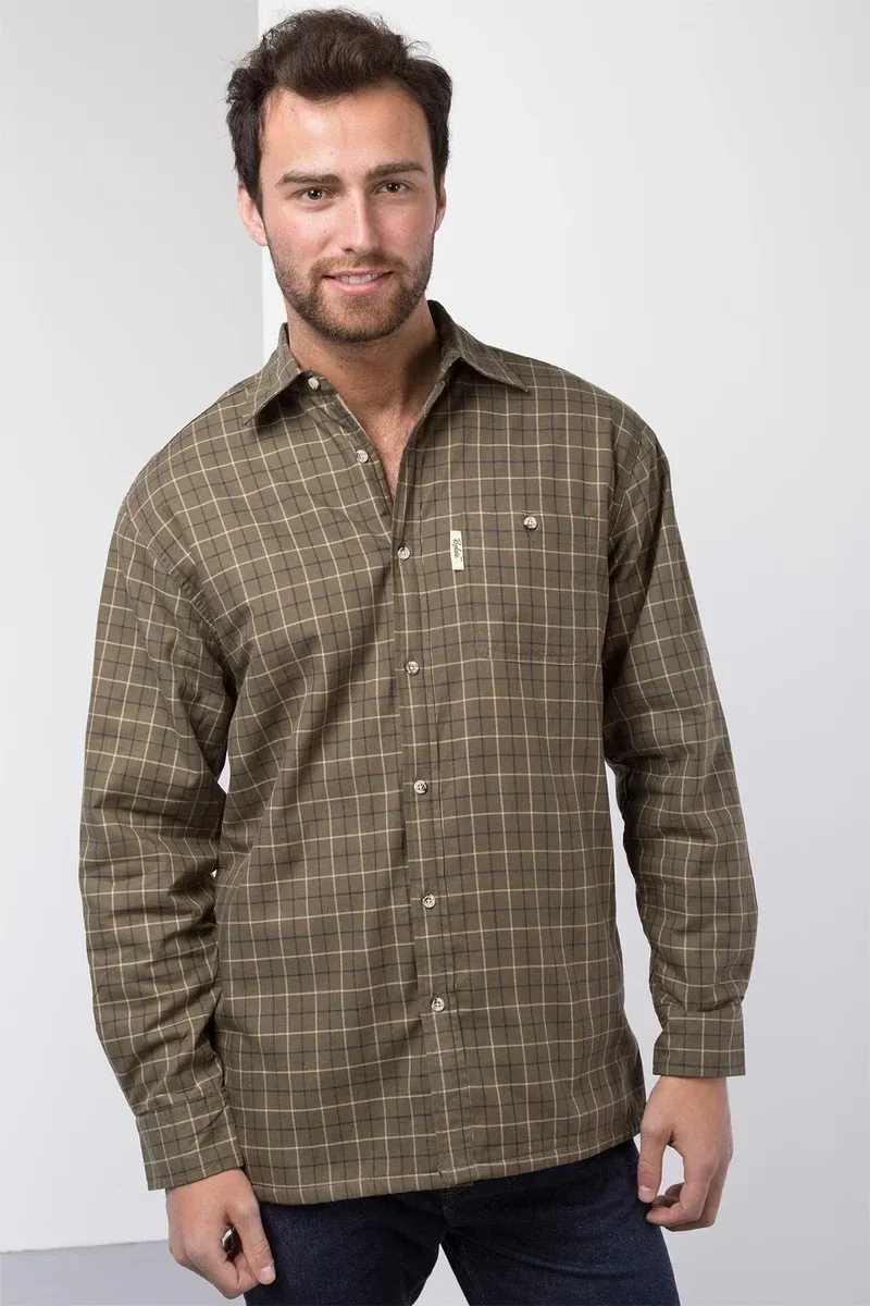 Rydale Men's Fleece Lined Shirt - Gransmoor Olive-2