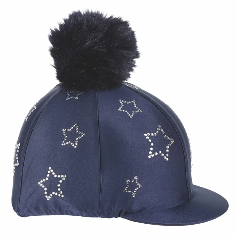 Shires Diamante Star Hat Cover - Navy