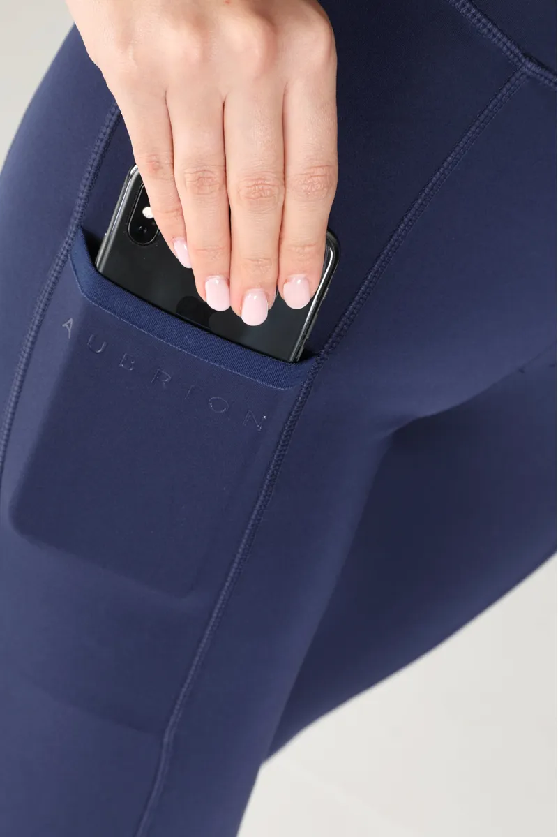 Shires Aubrion Hudson Ladies Riding Tights - Navy-3