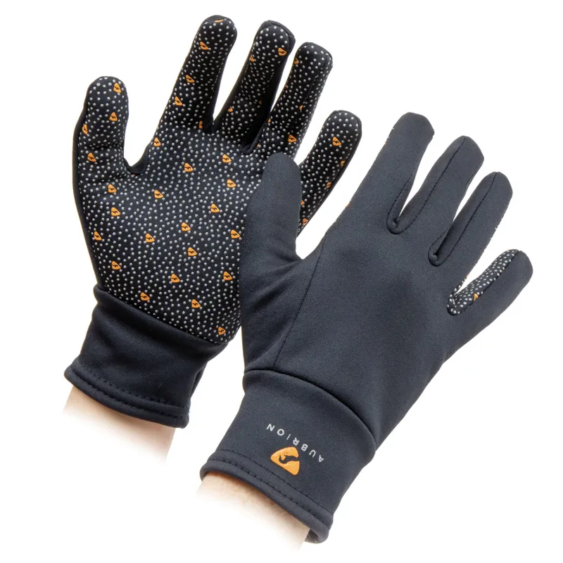 Shires Aubrion Patterson Thermo Riding Gloves - Black-1