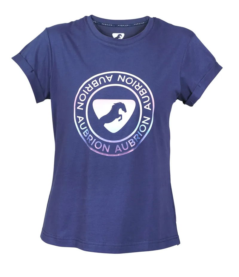 Shires Aubrion Ladies Croxley T-Shirt - Dark Navy-1
