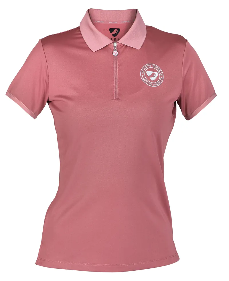 Shires Aubrion Parsons Tech Ladies Polo Shirt  - Dusky Pink