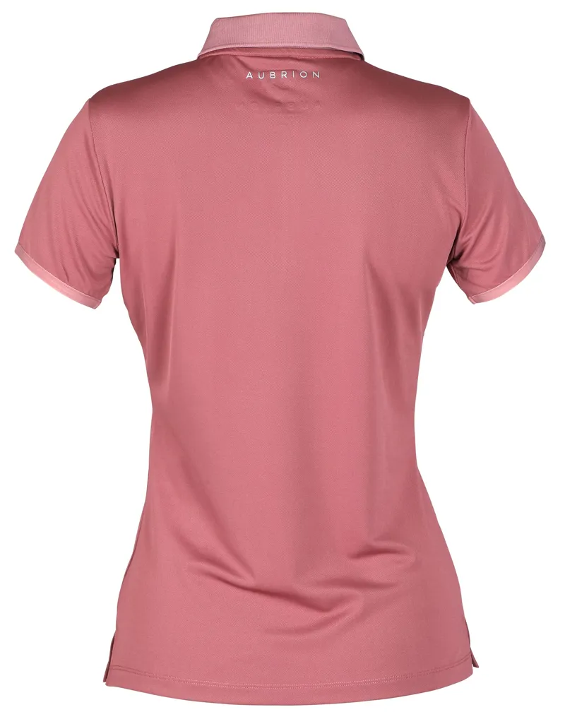 Shires Aubrion Parsons Tech Ladies Polo Shirt  - Dusky Pink-1