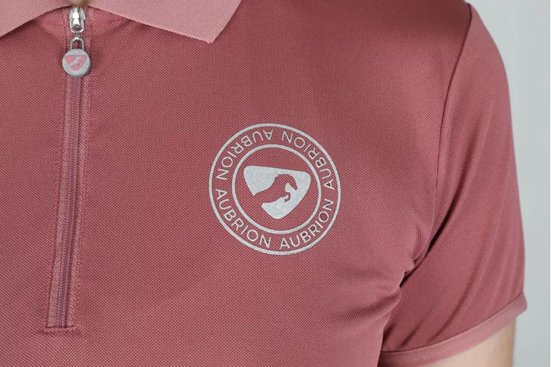 Shires Aubrion Parsons Tech Ladies Polo Shirt  - Dusky Pink-3