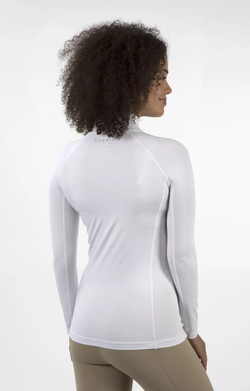 Shires Aubrion Newbury Ladies Long Sleeve Base Layer - White-2
