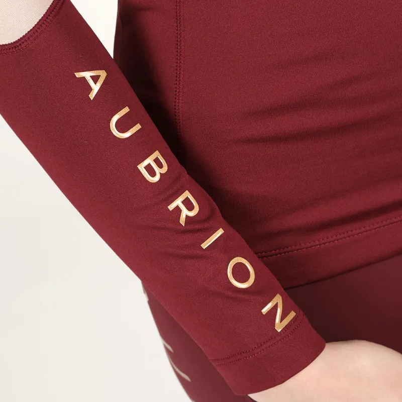 Shires Aubrion Newbury Ladies Long Sleeve Base Layer - Wine-4