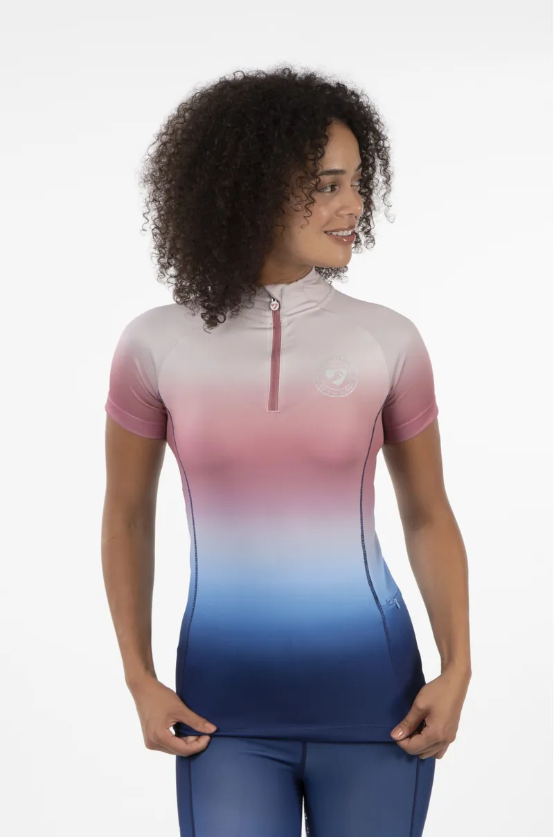 Shires Aubrion Highgate Ladies Short Sleeve Base Layer - Ombre-2