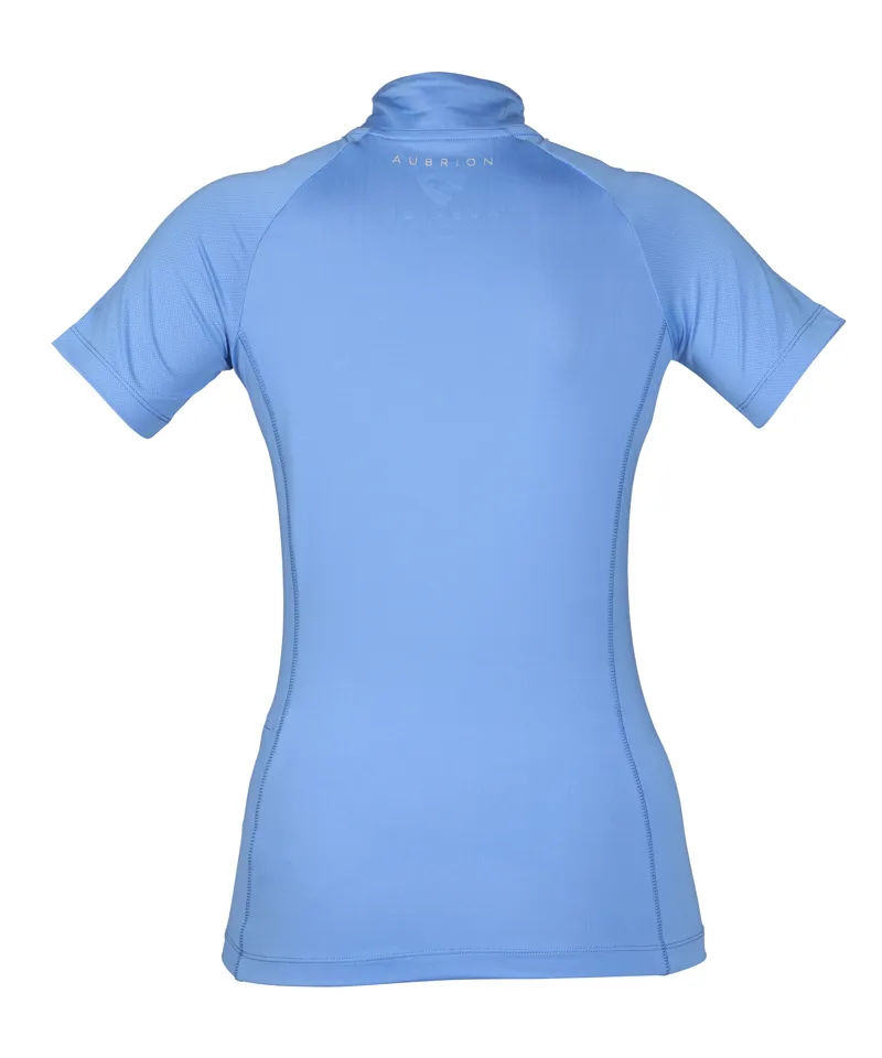 Shires Aubrion Highgate Ladies Short Sleeve Base Layer - Sky Blue-2
