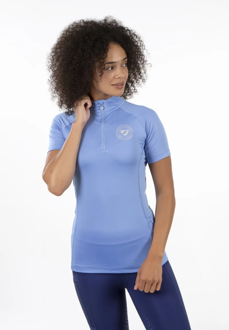 Shires Aubrion Highgate Ladies Short Sleeve Base Layer - Sky Blue