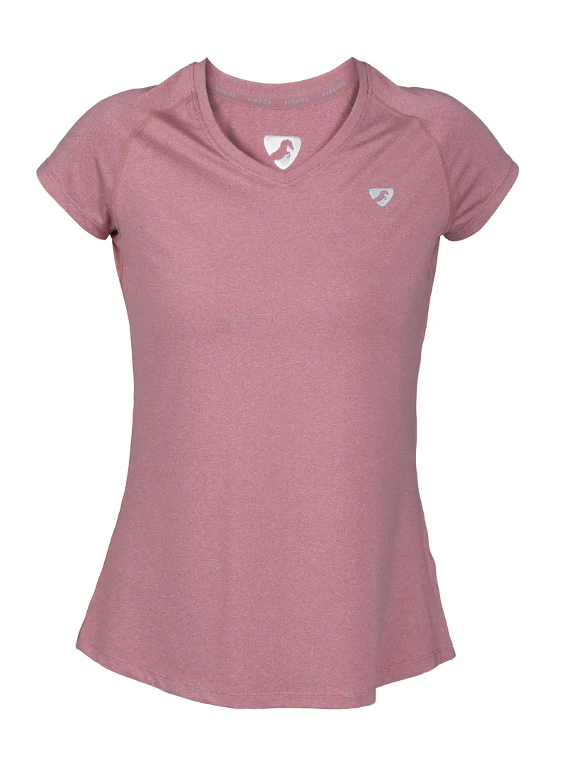 Shires Aubrion Elverson Tech Ladies T- Shirt - Dusky Pink