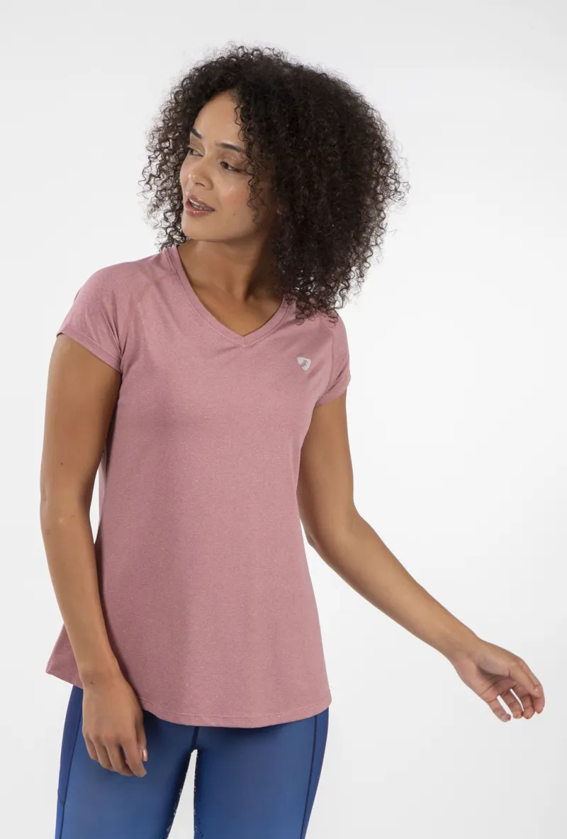 Shires Aubrion Elverson Tech Ladies T- Shirt - Dusky Pink-2