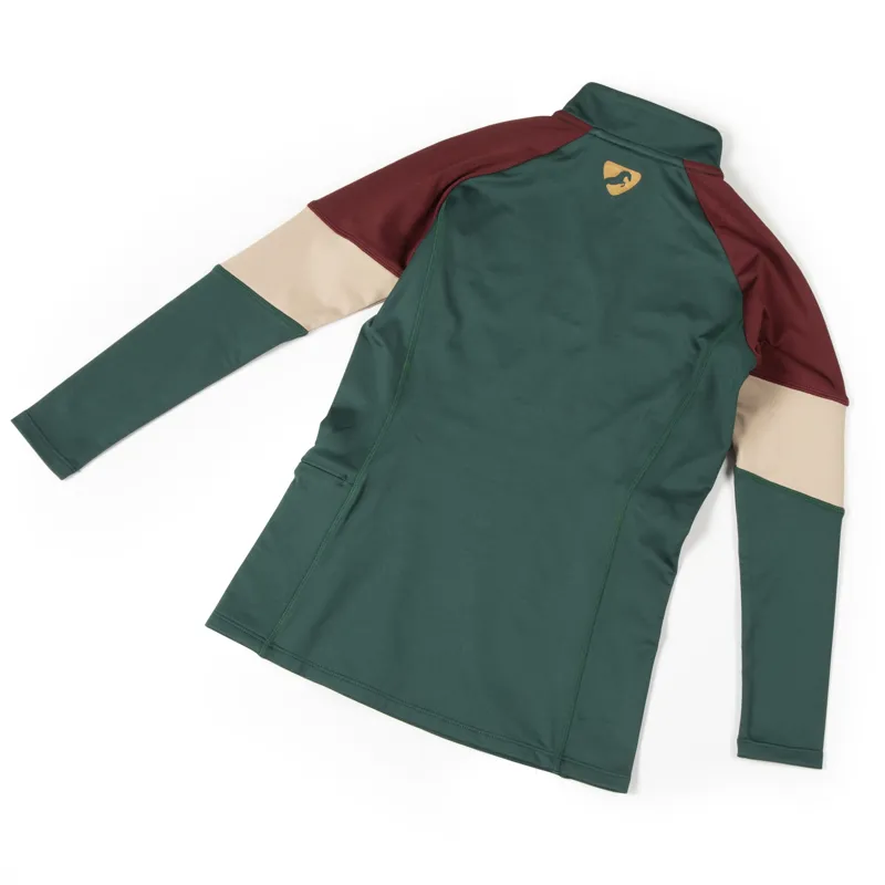 Shires Aubrion Newbury Children's Long Sleeve Base Layer - Dark Green-1