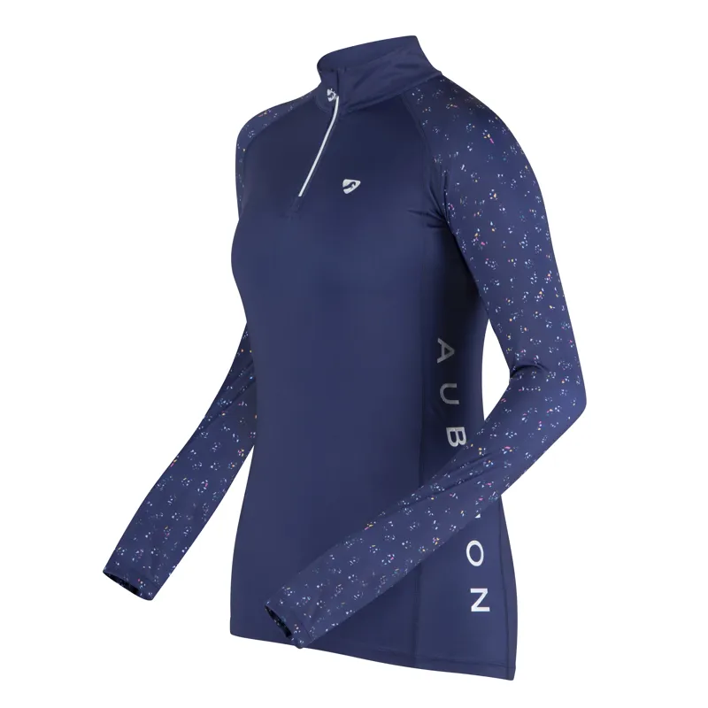 Shires Aubrion Hyde Park Ladies Cross Country Shirt - Navy Ditsy