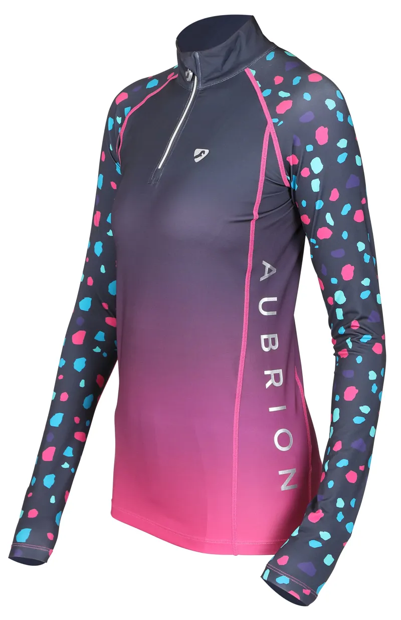 Shires Aubrion Hyde Park Ladies Cross Country Shirt - Pink Spot