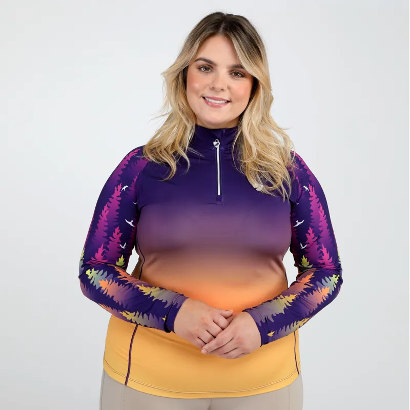 Shires Aubrion Hyde Park Ladies Cross Country Shirt - Purple Forest-2