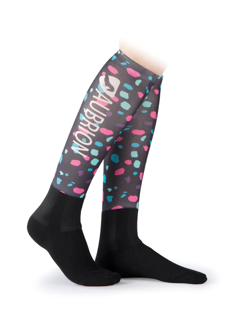 Shires Aubrion Hyde Park Adult Socks - Pink Spot