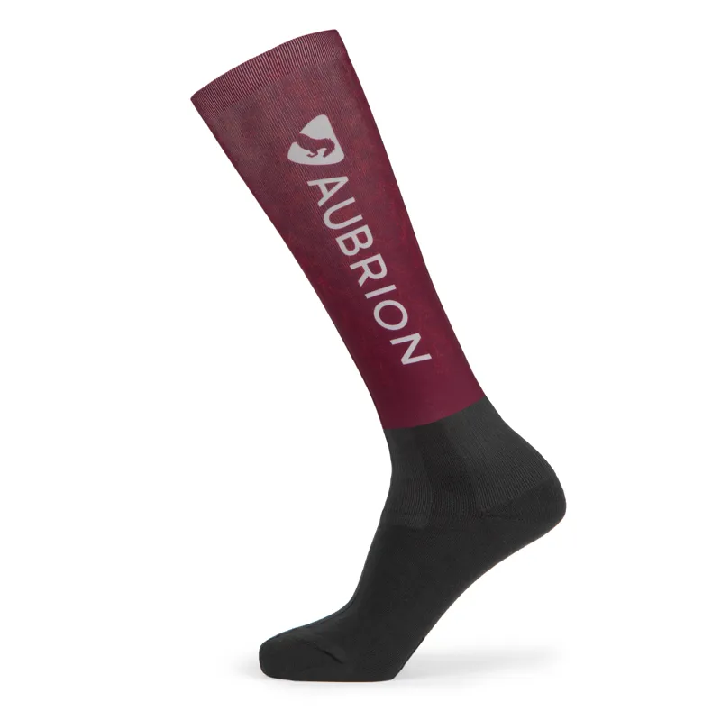 Shires Aubrion Young Rider Hyde Park Cross Country Socks - Red Leaf