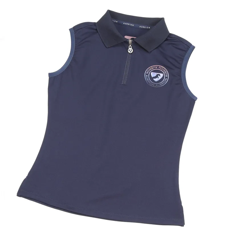 Shires Aubrion Harrow Maids Sleeveless Polo - Dark Navy