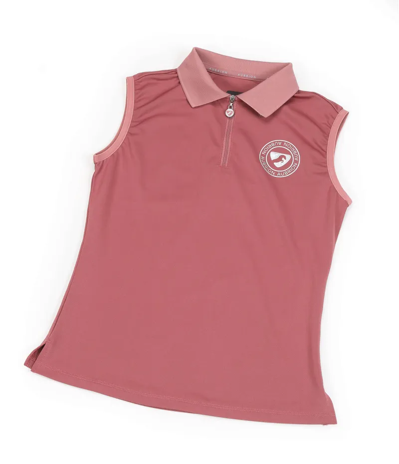 Shires Aubrion Harrow Maids Sleeveless Polo - Dusky Pink