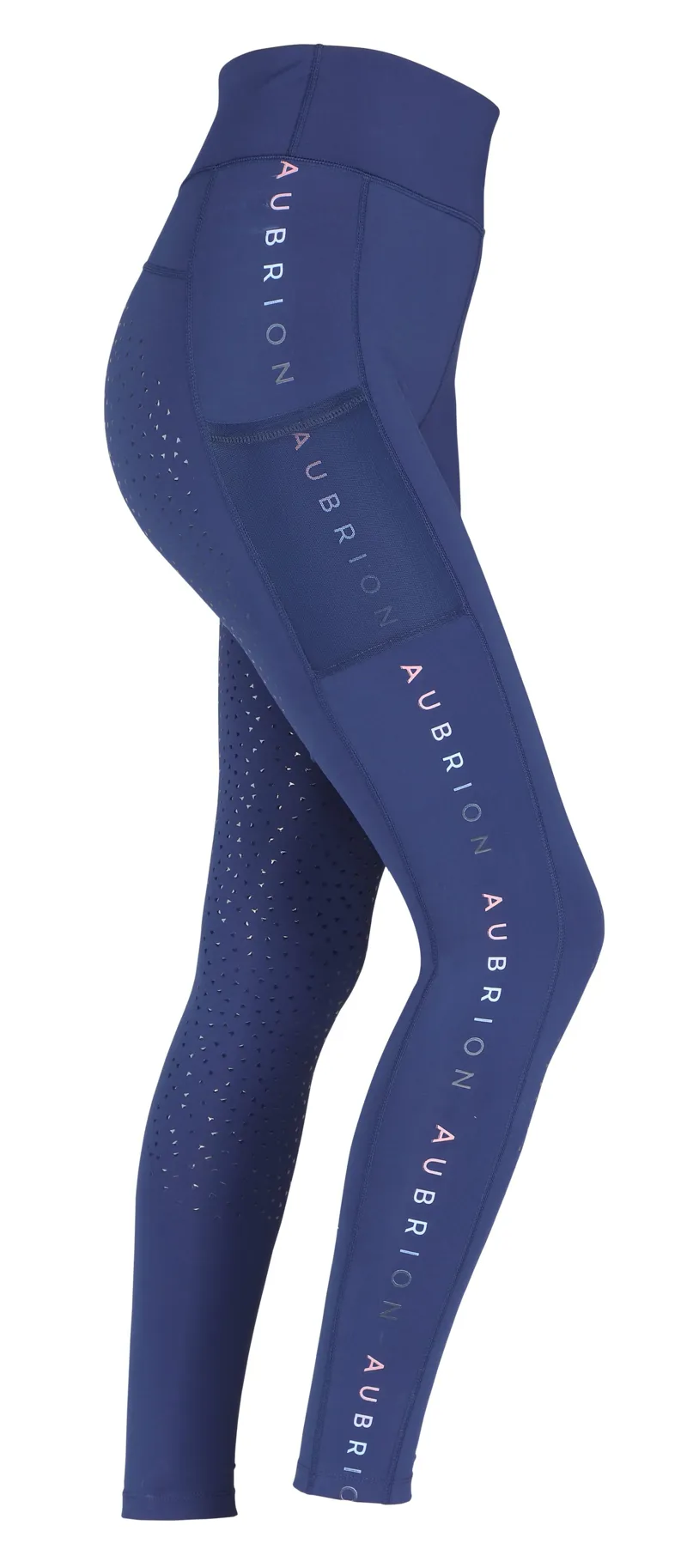Shires Aubrion Brook Logo Womens Riding Tights - Dark Navy