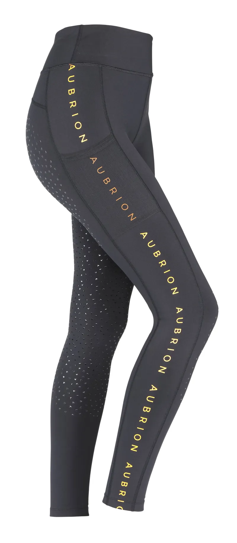 Shires Aubrion Brook Logo Womens Riding Tights - Black